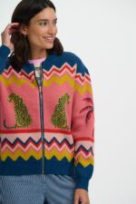 Solana Knitted Bomber Leopard & Palms - Image 2