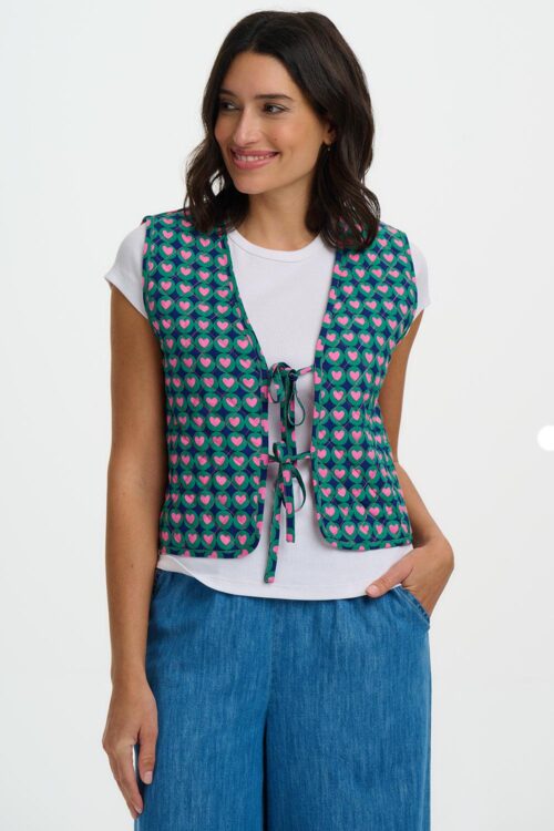 Vander Quilted Waistcoat Heart Tile