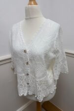 Button Through Lace Top 36636 - Image 2