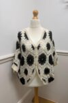 Cream & Black Crochet Top 994
