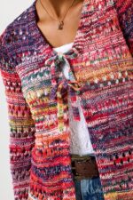 Alessa Open Knit Tie Front Cardigan - Image 3