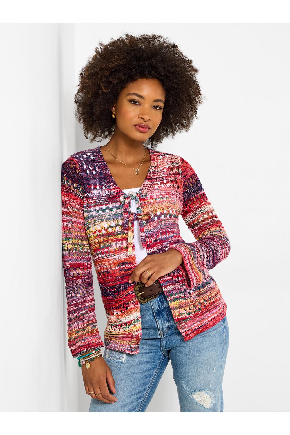 alessa-open-knit-tie-front-cardigan4 Alessa Open Knit Tie Front Cardigan - Image 1