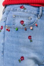 Amelia Floral Embroidered Jeans - Image 3