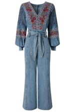 Boutique Embroidered Denim Jumpsuit - Image 5