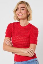 Dita Open Knit Short Sleeve Sweater