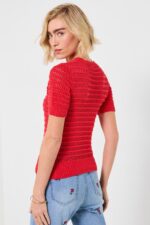 Dita Open Knit Short Sleeve Sweater - Image 5