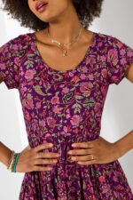 Heidi Crinkle Cotton Border Print Dress - Image 5