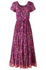 Heidi Crinkle Cotton Border Print Dress - Image 4