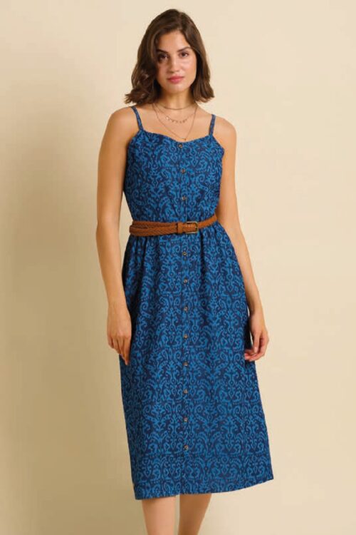 Mari Ikat Printed Midi Dress
