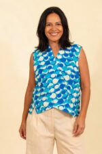 Nikki Sleeveless Top in Bauhaus Moons