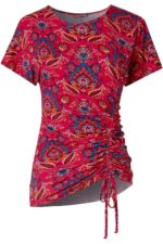 Summer Spice Rushed Side Jersey Top - Image 2