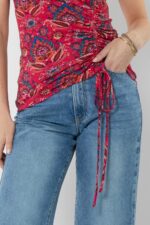 Summer Spice Rushed Side Jersey Top - Image 3