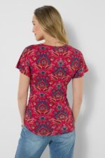 Summer Spice Rushed Side Jersey Top - Image 5