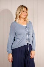 Tie Front Knitted Cardigan - Image 2