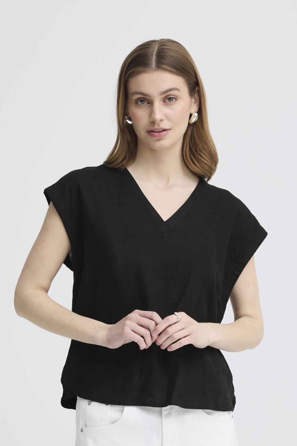 ihlinno-short-slleve-blouse-black5 IHLinno SS Short Sleeve Top - Image 1