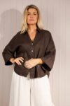 Linen Button Front Floaty Shirt