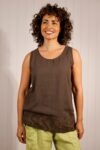 Linen Floral Embossed Sleeveless Top
