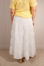 Linen Tiered Tie Waist Skirt - Image 4