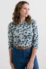 Monica 3/4 Sleeve Top Water Violet