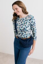 Monica 3/4 Sleeve Top Water Violet - Image 2
