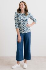 Monica 3/4 Sleeve Top Water Violet - Image 3