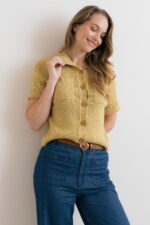 Phoebe Short Sleeved Jacket Linen Cotton Blend - Image 4
