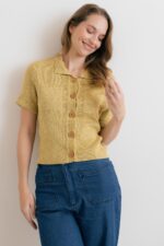 Phoebe Short Sleeved Jacket Linen Cotton Blend