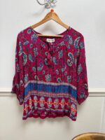 Border Pink Boho Top