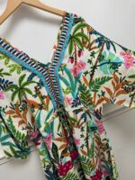 Ovahe V Neck Maxi Trim Print Dress - Image 2