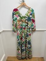 Ovahe V Neck Maxi Trim Print Dress - Image 3