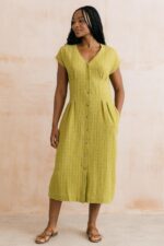 Drift Textured Seersucker Midi Dress - Image 7