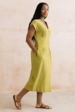 Drift Textured Seersucker Midi Dress - Image 2