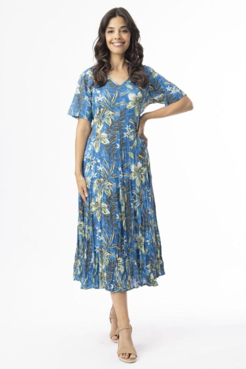 Miramar Godet Short Sleeve Dress