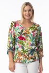 Ovahe V Neck Printed Top