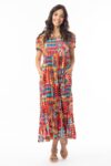 Peru Square Neck Layers Midi Dress