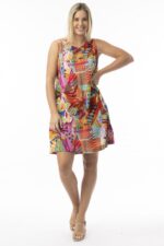 Printed Contemporary Sleeveless Dress