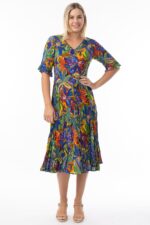 Zapallar Godet Short Frill Sleeve Dress