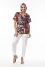 Salvador Tassel Print Top