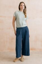 Summer trousers Plain Linen Denim - Image 3