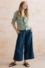 Summer trousers Plain Linen Denim - Image 2