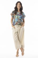 Tayrona Rolled Neckline Top