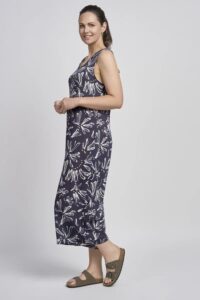 746JS Printed Wide Leg Culotte Jumpsuit