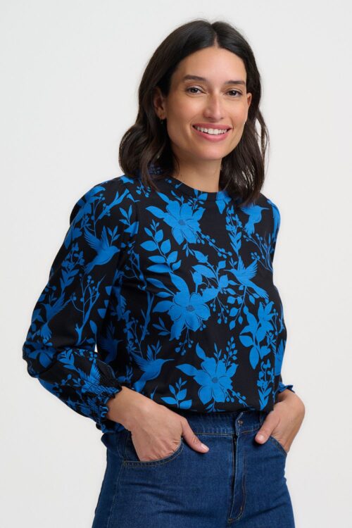 Clarisse Blouson Sleeve Jersey Top