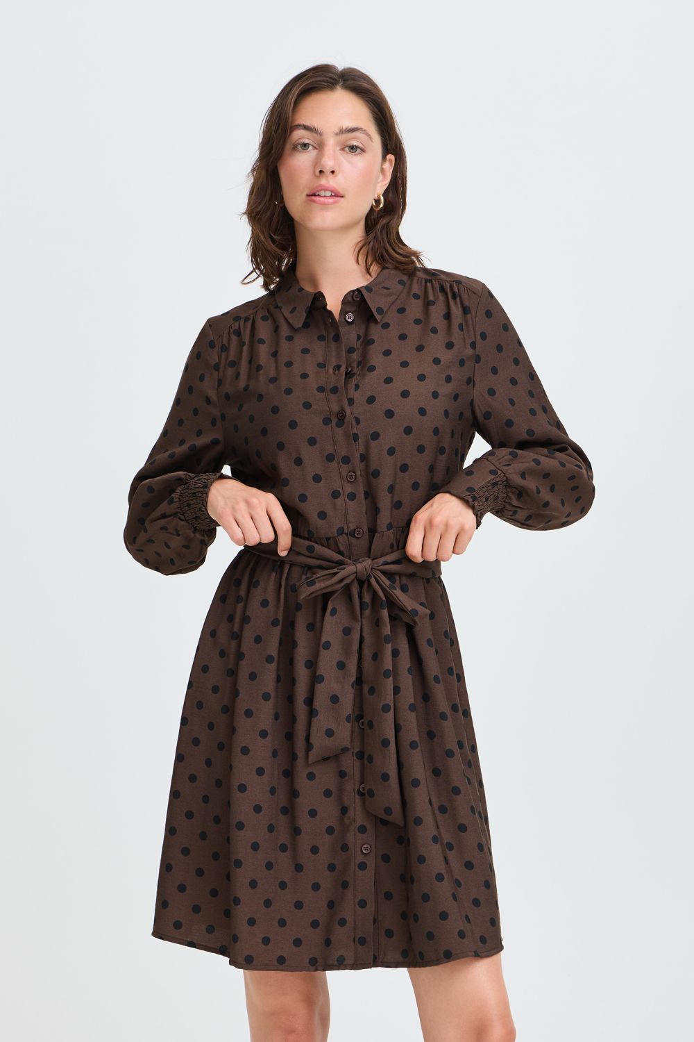 fradara-blouse-hot-fudge-dotty6 FRAdara DR 5 Collared Dress - Image 1