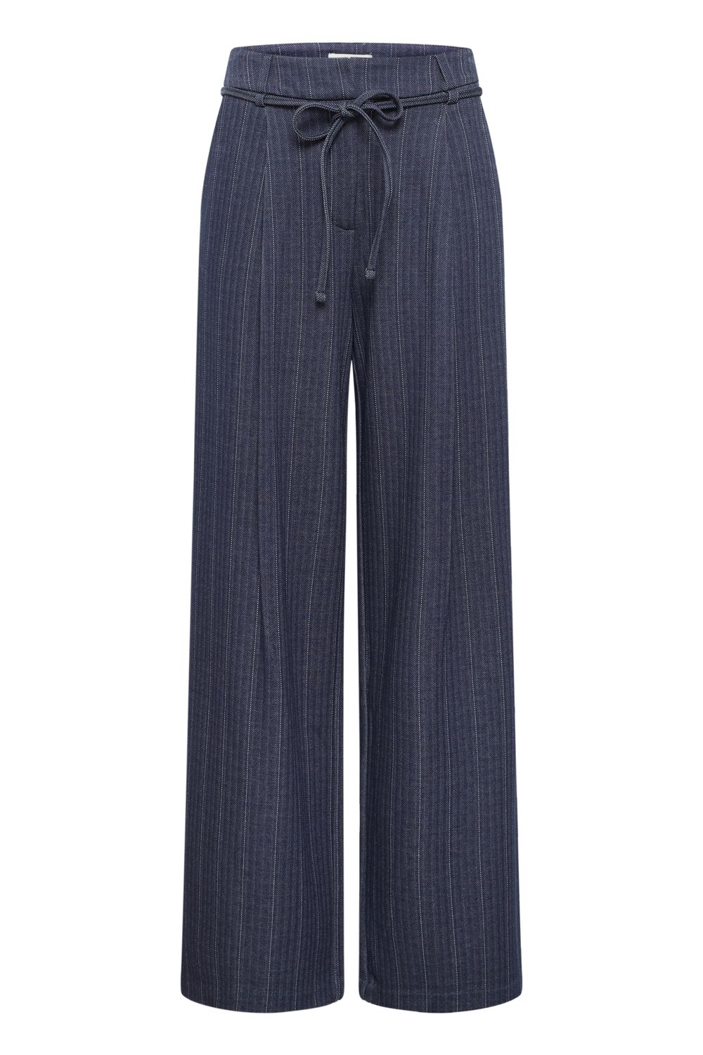 ihkate-trousers-dark-blue-jacquard-stripe1 IHKate Pinelle Long Wide PA Pants - Image 1
