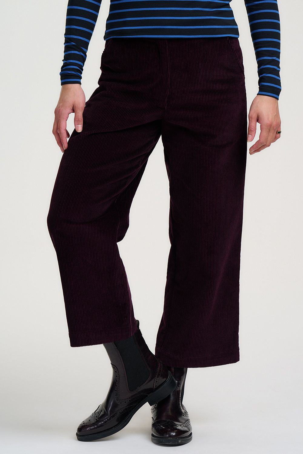 lindley-cord-cropped-trousers-dark-plum3 Lindley Cord Cropped Trousers - Image 1