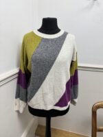 Asymmetric Woollen Stripe Knit Jumper - Image 2