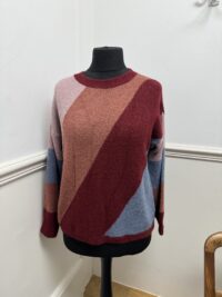 Asymmetric Woollen Stripe Knit Jumper
