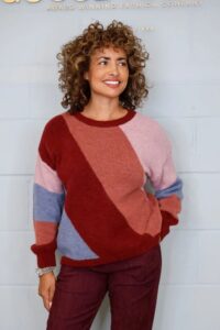 Asymmetric Woollen Stripe Knit Jumper