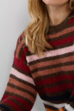Autumn Days Fluffy Striped Jumper - Image 2